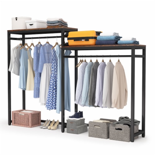 Tribesigns Free Standing Closet Organizer Clothes Garment Racks With