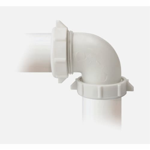 Keeney 1 1 2 In White Polypropylene 90 Degree Elbow Coupling 47WK 1 1