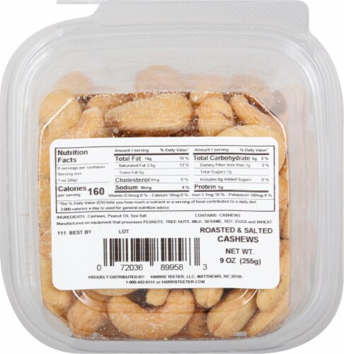 Harris Teeter Farmers Market Roasted Salted Cashews 9 Oz Kroger