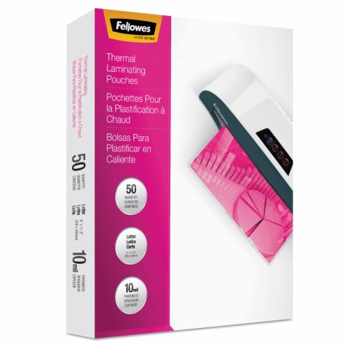 Fellowes Laminating Pouches 10 Mil 9 X 11 5 Gloss Clear 50 Pack