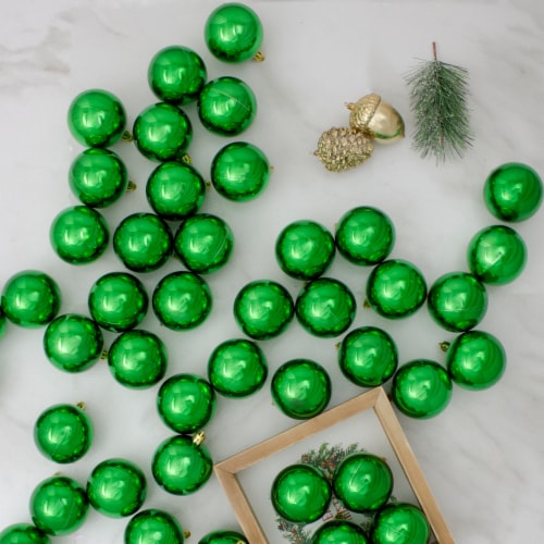 Northlight 60ct Christmas Green Shatterproof Shiny Christmas Ball