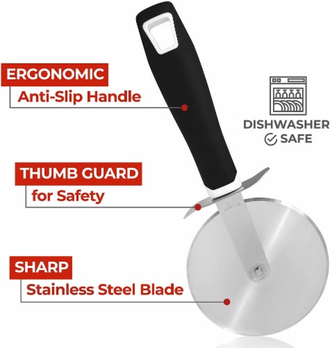 Zulay Kitchen Stainless Steel Pizza Cutter Wheel Food Less