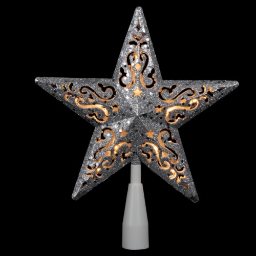 Northlight 8 5 Lighted Silver Glitter Star Cut Out Design Christmas