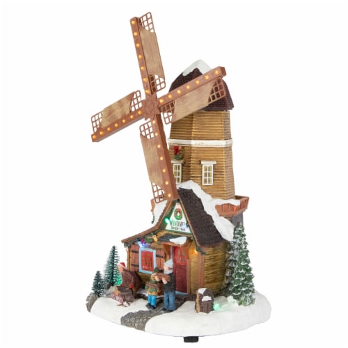 Northlight LED Lighted Animated And Musical Windmill Christmas Village