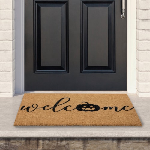 Northlight Natural Coir Pumpkin Welcome Halloween Doormat X