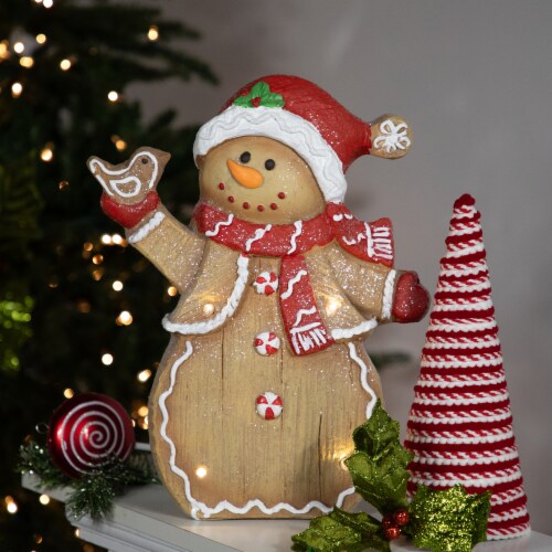 Northlight Led Lighted Gingerbread Snowman With Bird Christmas