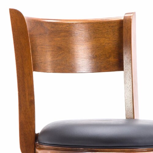 Pal Inch Swivel Counter Stool Solid Wood Bonded Leather Walnut