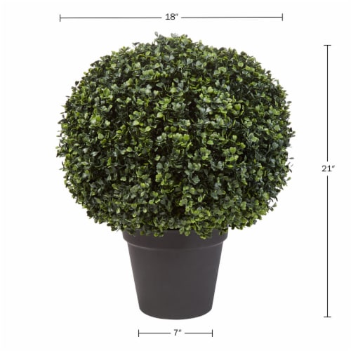 Pure Garden 21 Inch Artificial Boxwood Plant Topiary Ball Indoor