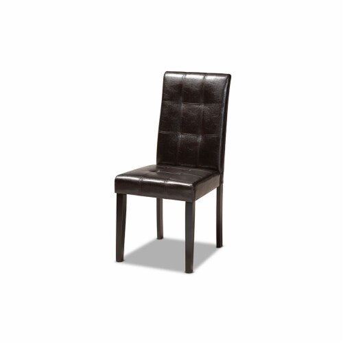 Vida Modern And Contemporary Dark Brown Faux Leather Upholstered And