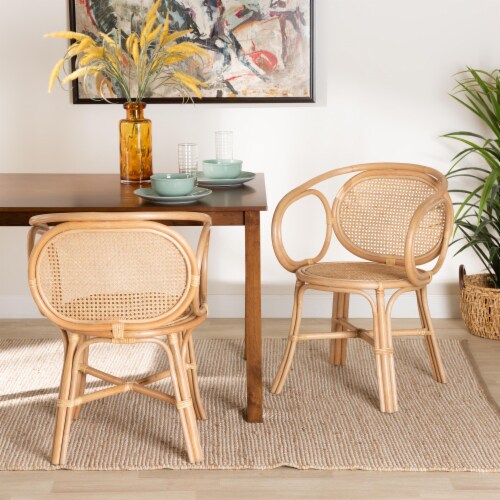 Bali Pari Palesa Modern Bohemian Natural Brown Rattan Dining Chair