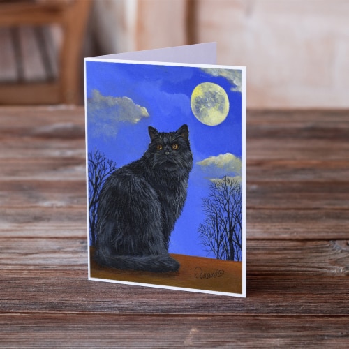 Black Cat Hocus Pocus Halloween Greeting Cards And Envelopes Pack Of