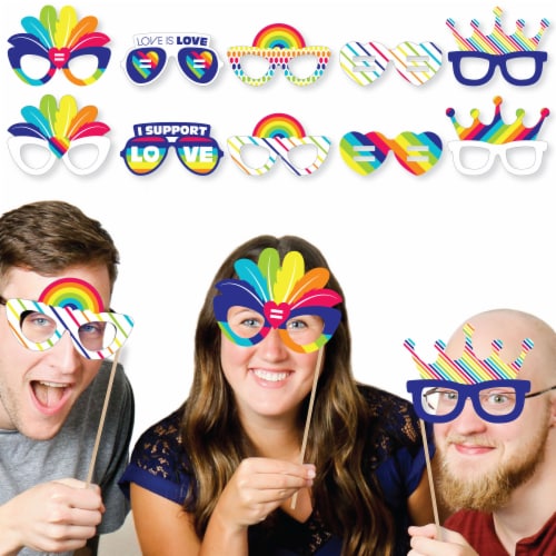 Big Dot Of Happiness Love Is Love Gay Pride Glasses Paper LGBTQ Photo