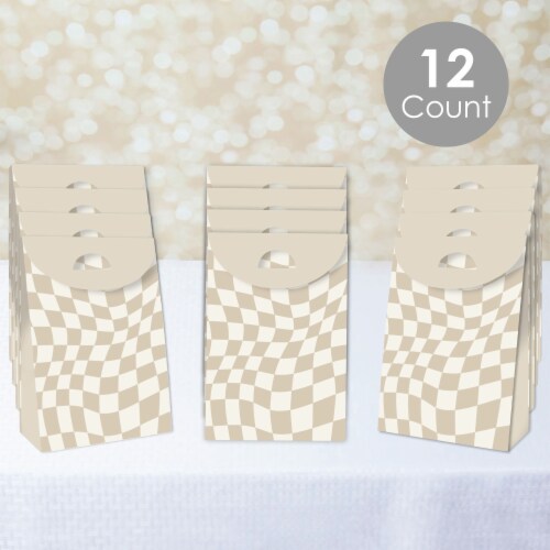 Big Dot Of Happiness Tan Checkered Party Gift Favor Bags Party