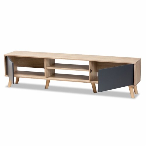 Bowery Hill Modern Engineered Wood Tv Stand For Tvs Up To In Oak