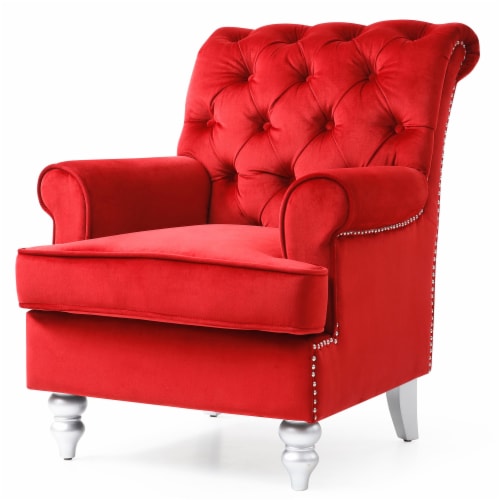 Anna Red Tufted Accent Chair Kroger