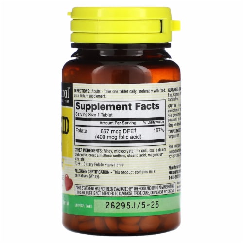 Mason Natural Folic Acid 400 Mcg 100 Tablets 100 Count Kroger