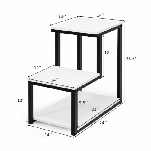 Tier End Table Sofa Side Table Night Stand W Shelf For Living Room