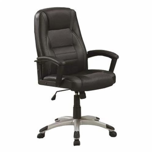 Bowery Hill Modern Ergonomic Faux Leather Metal Swivel Office Chair In