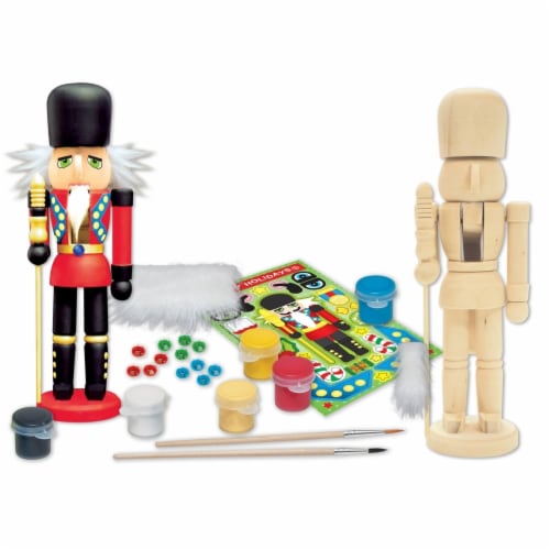 Works Of Ahhh Holiday Craft Set Nutcracker Guardsman Wood Paint Kit