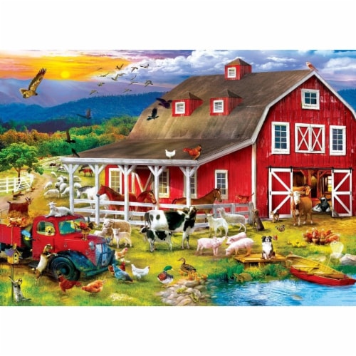 Masterpieces Farm Country Barnyard Crowd 1000 Piece Jigsaw Puzzle