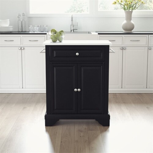 Crosley Lafayette Granite Top Portable Kitchen Island In Black