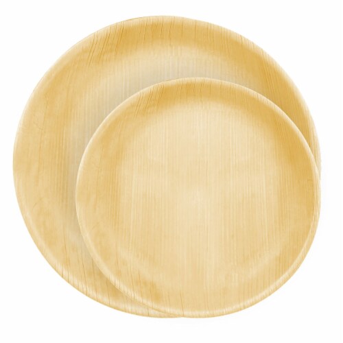 Round Palm Leaf Eco Friendly Disposable Dinnerware Value Set