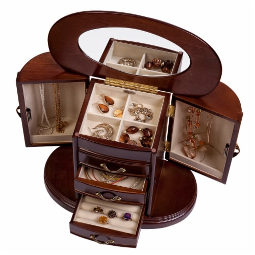 Mele Co Heloise Wooden Jewelry Box In Walnut Finish 1 Kroger