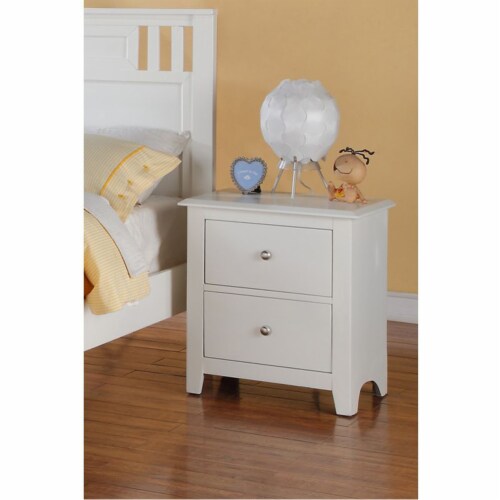 Pine Wood Night Stand With Drawers White Saltoro Sherpi Unit