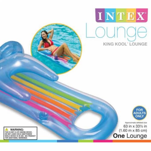 Intex King Kool Inflatable Swimming Pool Island Lounger With Headrest