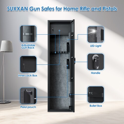 Aobabo Rifle Gun Safe W Keypad Lock Security Cabinet Long Safes Gun