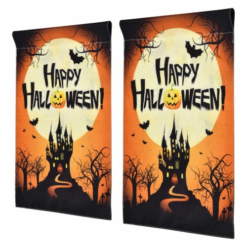 12 X18 Halloween Garden Flag Castle Bat Pumpkin Jack O Lantern Party 2