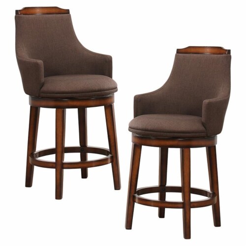 Lexicon Bayshore Wood Counter Height Swivel Stools Brown Set Of