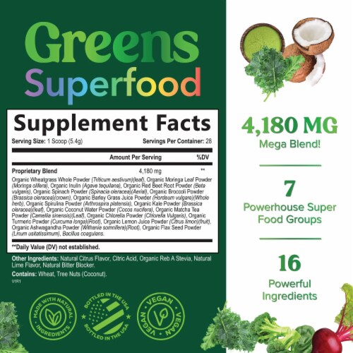 Organic Super Greens Powder Superfood Organic Greens Superfood Mix