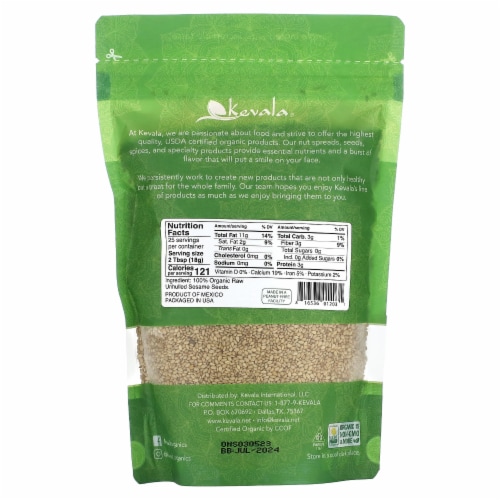 Kevala Organic Raw Sesame Seeds Unhulled Oz G Oz Fry