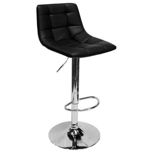 Best Master Mandy Faux Leather Adjustable Swivel Bar Stool In Black