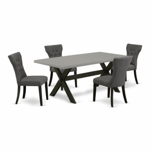 East West Furniture Picasso Piece Wood Dining Table Set In Mahogany