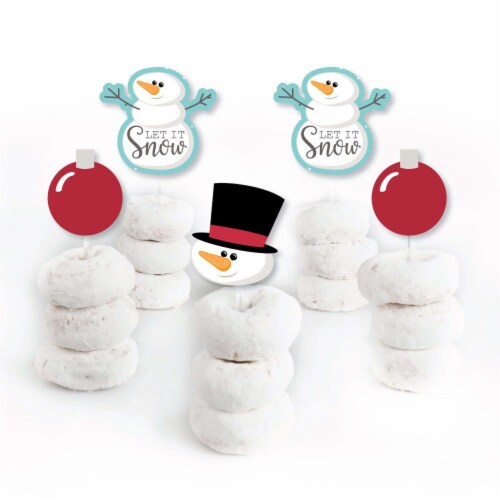 Big Dot Of Happiness Let It Snow Snowman Cupcake Toppers Christmas