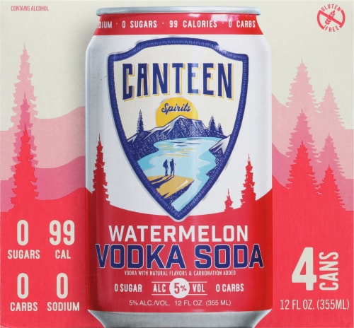 Canteen Spirits Watermelon Vodka Soda 4 Pk 12 Fl Oz Ralphs