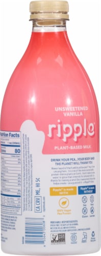 Ripple Unsweetened Vanilla Dairy Free Plant Based Milk 48 Fl Oz QFC