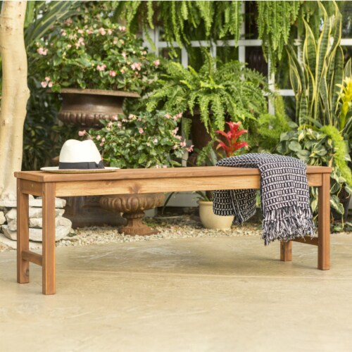 Acacia Wood Outdoor Patio Bench Brown 1 Unit Kroger