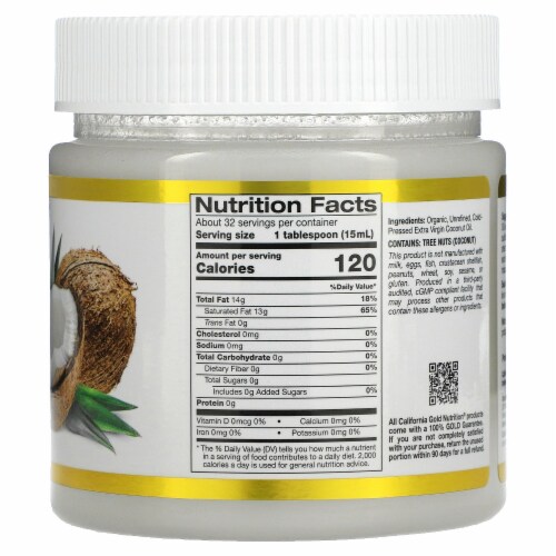 Organic Extra Virgin Coconut Oil By California Gold Nutrition Use As