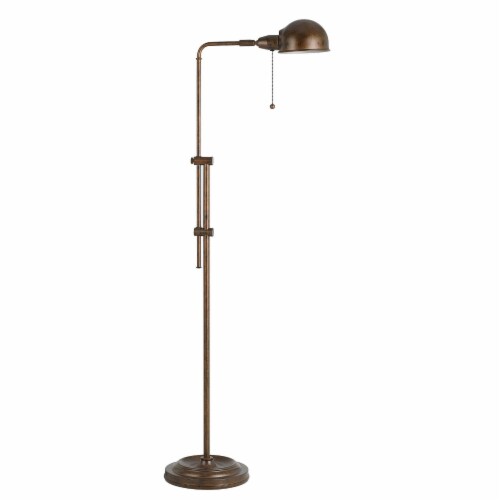 Inch Rusted Adjustable Traditional Shaped Floor Lamp With Rust Dome