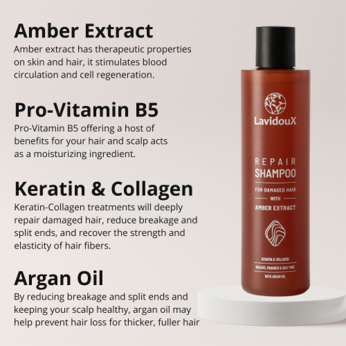 Hair Repair Shampoo With Argan Oil Amber Extract For Damaged Hair