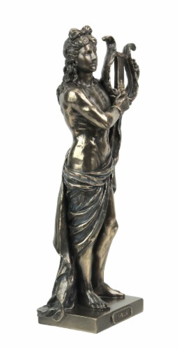 Classic Ancient Greek God Apollo Holding His Lyre Bronze Finished