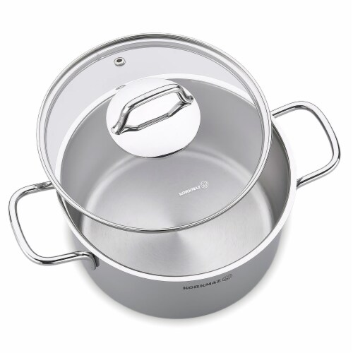 Korkmaz Perla Piece Liter Stainless Steel Casserole With Lid In