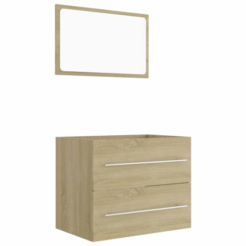 VidaXL 2 Piece Bathroom Furniture Set Sonoma Oak Engineered Wood 2