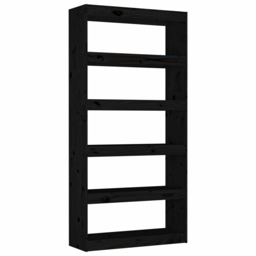 VidaXL Book Cabinet Room Divider Black 31 5 X11 8 X65 9 Solid Wood Pine