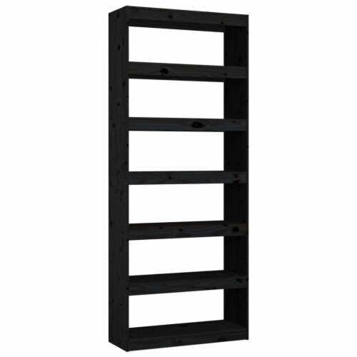 VidaXL Book Cabinet Room Divider Black 31 5 X11 8 X78 5 Solid Wood Pine