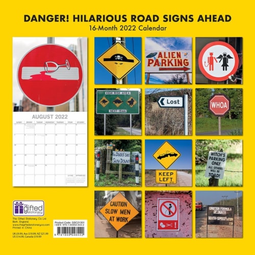 Wall Calendar Danger Hilarious Road Signs Ahead X Month W