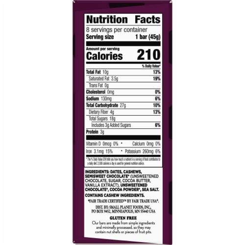 Larabar Double Chocolate Truffle Fruit And Nut Bars 8 Ct 1 6 Oz